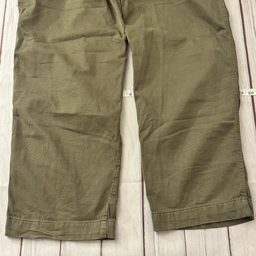 Free People Pants Women 0 Olive Green Wide Leg Pleated High Rise Casual Trousers